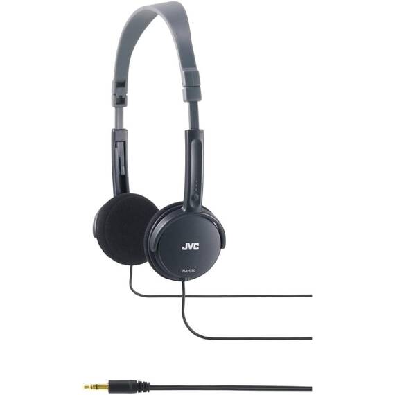 Casti audio JVC HA-L50-BE, Cu fir, On-ear, design elegant, negru - - Roveli