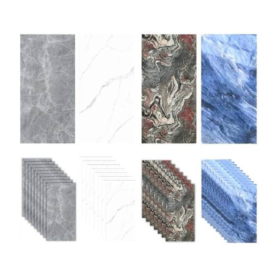 Set 10 placi PVC autoadezive 60x30cm, 1.8mp, diverse modele - - Roveli