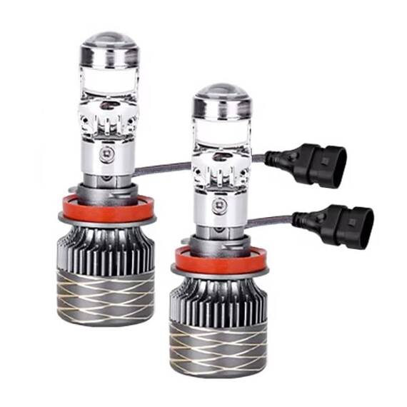 Set 2 x Becuri auto LED H11, canbus, lupa, 400W/set - - Roveli