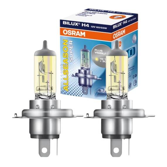 Set 2 becuri auto halogen H4 OSRAM, 2 faze, 120/110W, 3200K, 12V - - Roveli