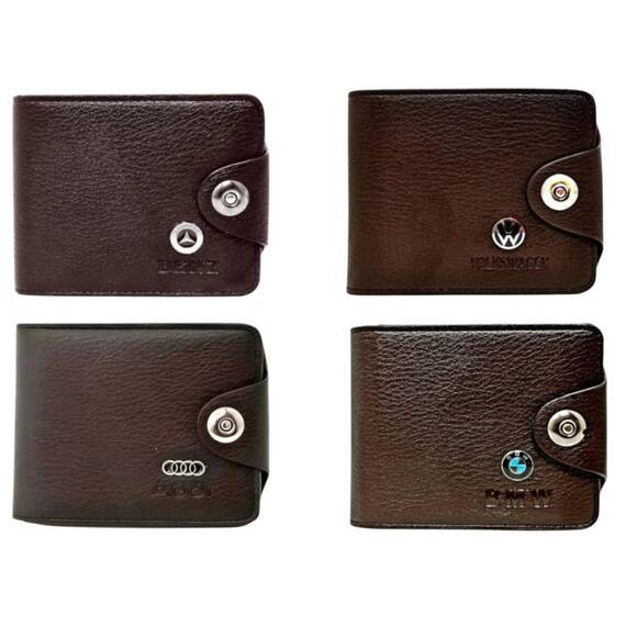 Portofel cu insigna auto, BMW/Audi/Mercedes/VW, maro/negru - 6- Roveli