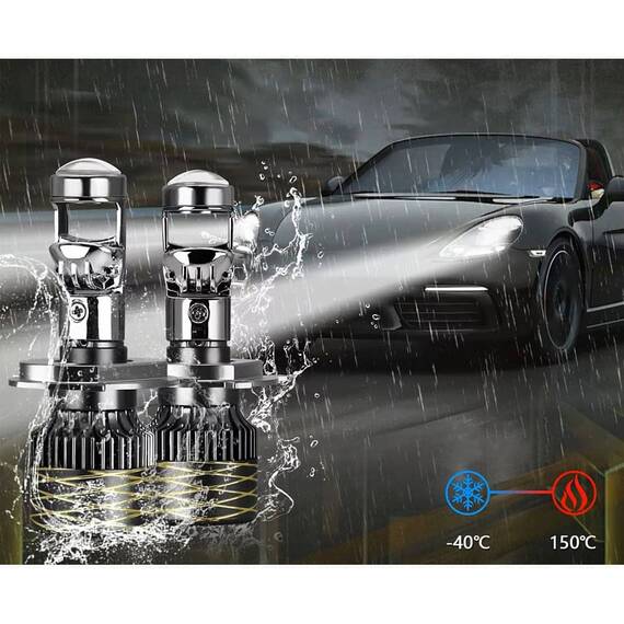 Set 2 x Becuri auto LED H11, canbus, lupa, 400W/set - 3- Roveli
