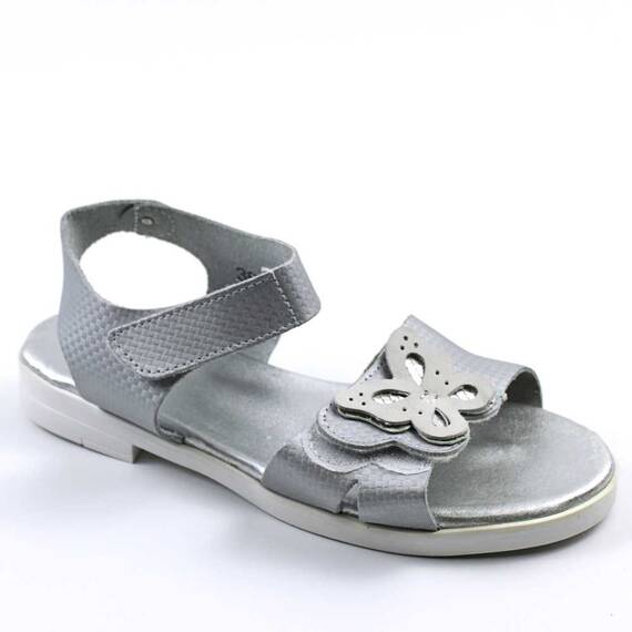 ​Sandale usoare de dama , din piele naturala , cu talpa joasa 3263-ARGINTIU, Culoare (12): Argintiu, Marime (12): 36 - - Roveli