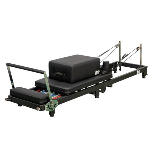 Aparat Pilates Reformer Compact Negru + Accesorii - 3- Roveli