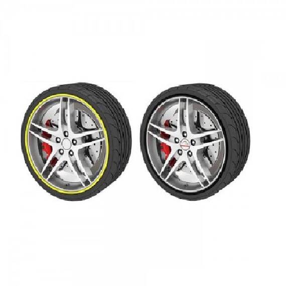 Set 4 x inele jante auto, cauciuc, universal, diverse culori - - Roveli