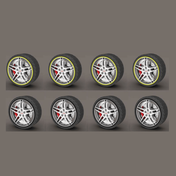 Set 4 x inele jante auto, cauciuc, universal, diverse culori - 7- Roveli