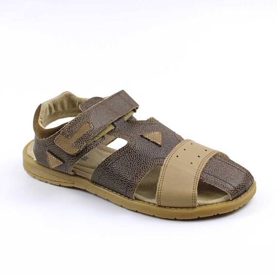 Sandale unisex , din piele naturala , gama OUTLET 1840-BEJ/X, Culoare (12): Bej, Maro, Marime (12): 40 - - Roveli