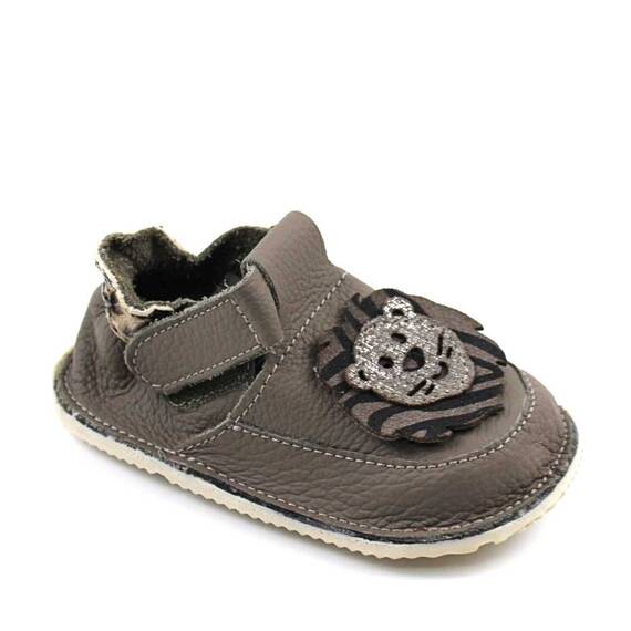 Botosei din piele naturala , pentru bebelusi 3268-GRI/GRI, Marime (12): 19 - - Roveli