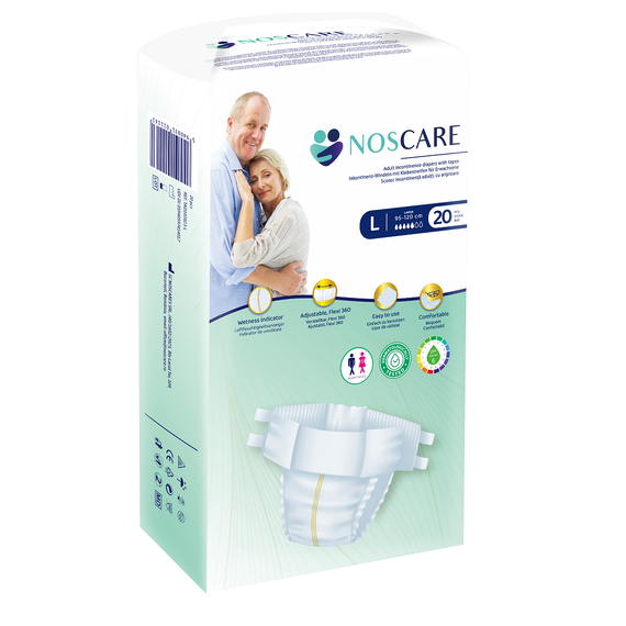 Scutece de incontinenta cu aripioare, Marimea L, 20 bucati, Noscares - - Roveli