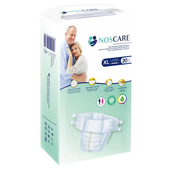Scutece de incontinenta cu aripioare, Marimea XL, 20 bucati, Noscares - - Roveli