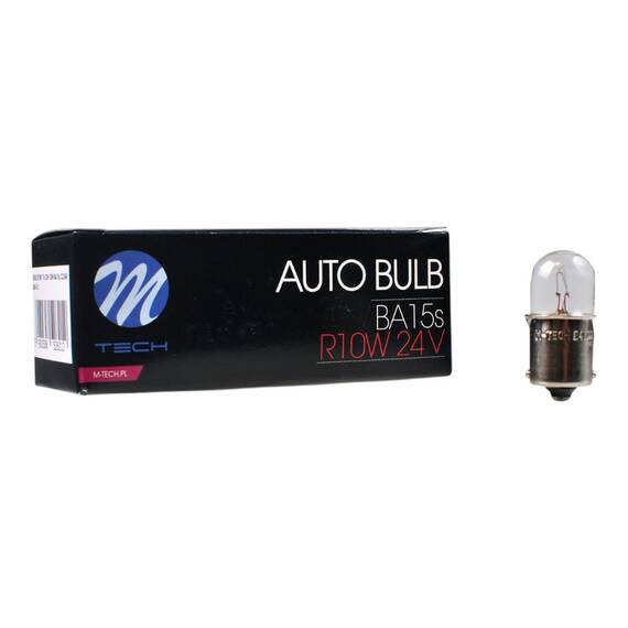 Set 10 becuri auto filament tungsten, R10W/BA15s, 24V, 10W, T16 - 4- Roveli