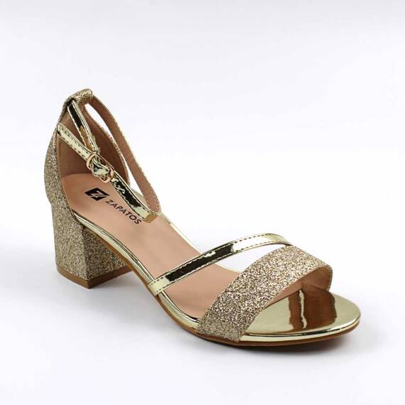 ​Sandale dama , elegante cu reflexii stralucitoare AG-603-GOLD, Culoare (12): Auriu, Marime (12): 35 - - Roveli