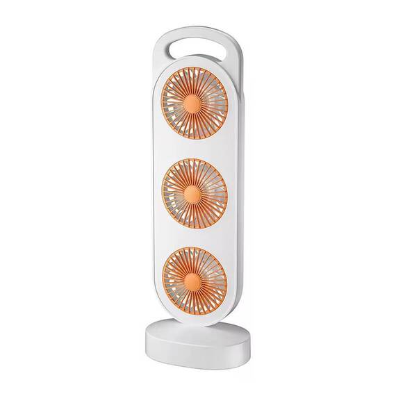 Ventilator de birou portabil cu 3 capete, reincarcabil prin USB : Culoare - portocaliu, Culoare (tm): portocaliu - - Roveli