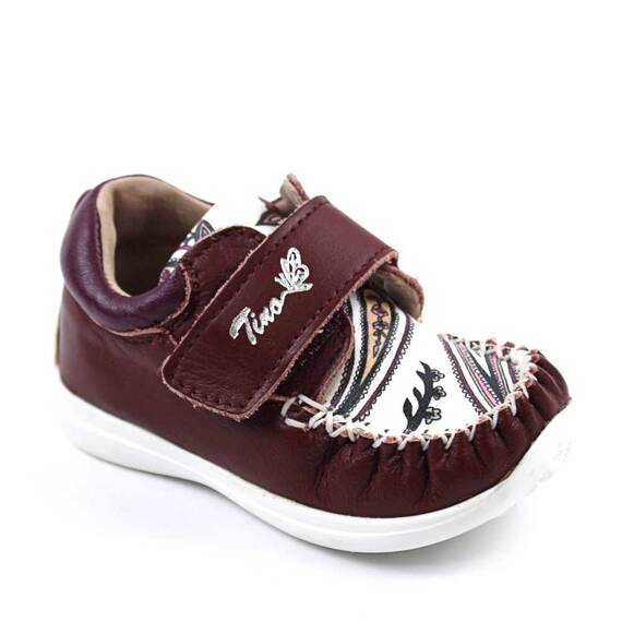 Pantofi " PRIMII PASI ", din piele naturala , moi si usori 369-BORDO/ALB/3, Culoare (12): Alb, Bordo, Marime (12): 23 - - Roveli