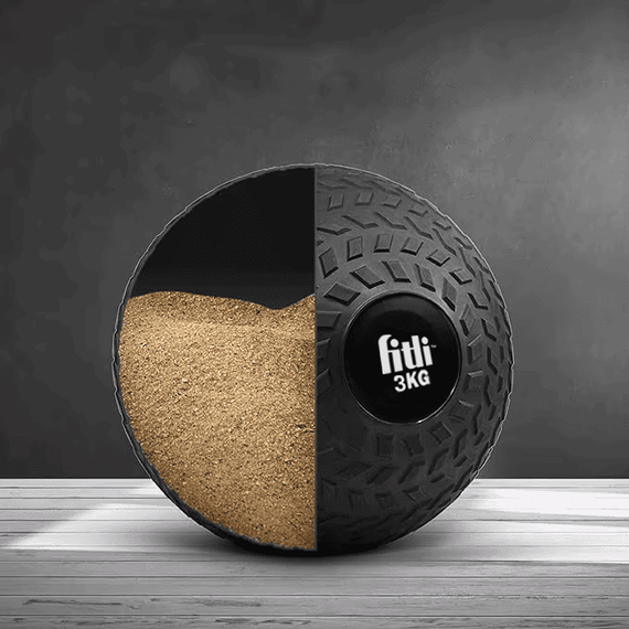Minge medicinala, Slam ball, suprafata antiderapanta, Sistem Anti-Bounce, PVC, 22 cm, Negru, 3 kg - 5- Roveli