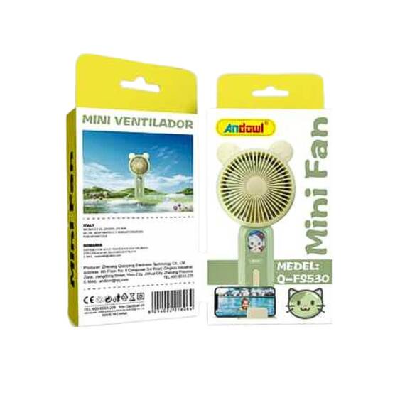 Ventilator portabil pentru copii FS530, USB, 300mAh, suport - 5- Roveli