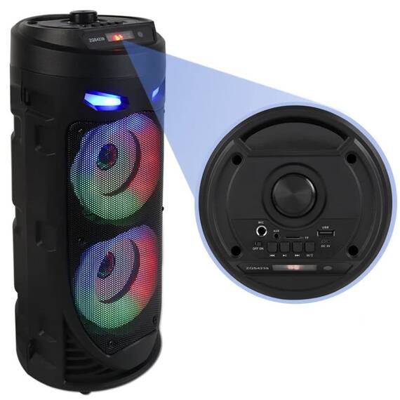 Boxa portabila cu microfon ZQS4239, 48W PMPO, 1800mAh, LED RGB - 2- Roveli