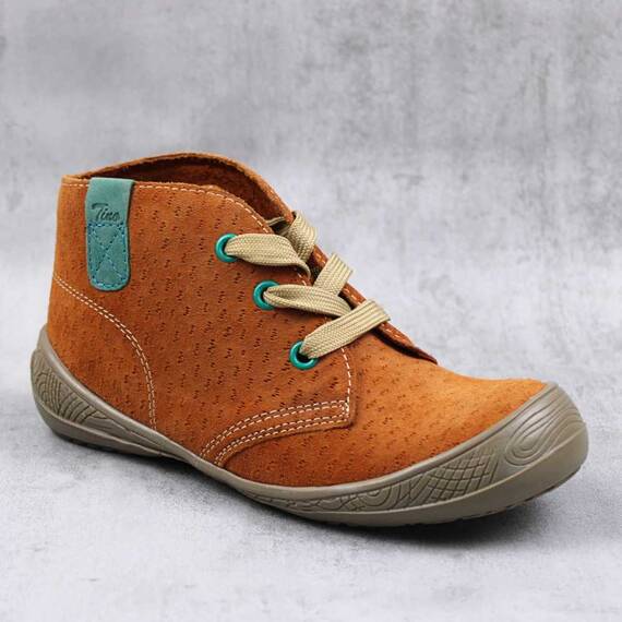 Ghete usoare " BAREFOOT " , pentru copii , din piele naturala 3236-MARO/POR - - Roveli