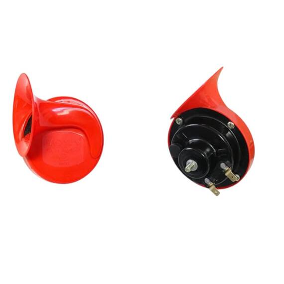 Set 2 claxoane cu goarna tip melc, 12V, 106dB, 78mm, negru/rosu - 4- Roveli