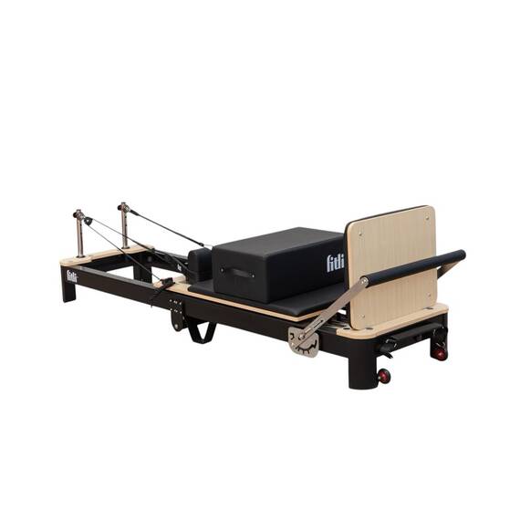 Reformer Pilates Profesional Fitli– Cadru Usor din Aluminiu, Design Compact, Negru - 2- Roveli