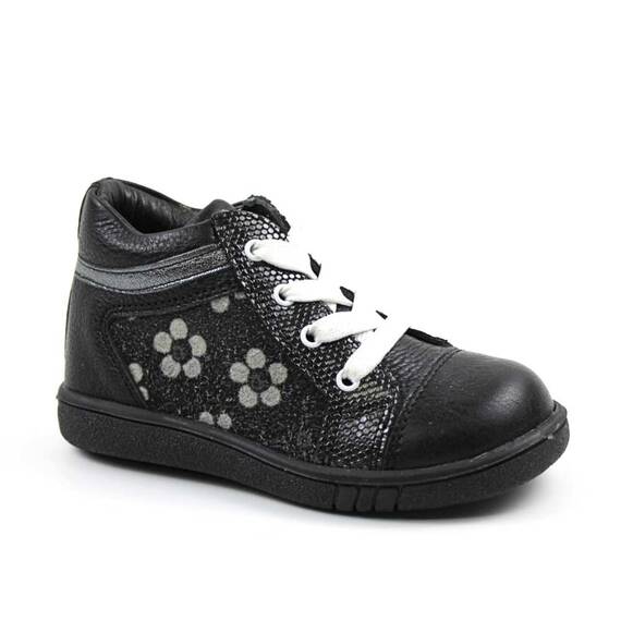 Ghete sport pentru copii , din piele naturala 3234-NEGRU/MULTICOLOR/1, Culoare (12): Gri + Negru, Marime (12): 25 - - Roveli