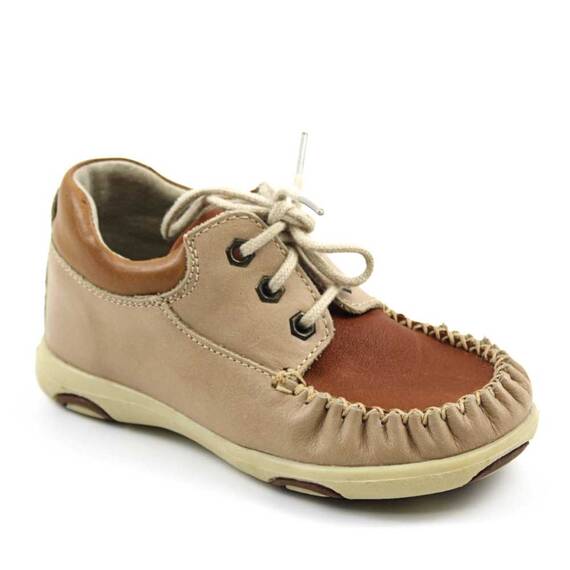 Pantofi usori pentru copii , din piele naturala 370-MARO/BEJ/X, Culoare (12): Maro, Marime (12): 25 - - Roveli