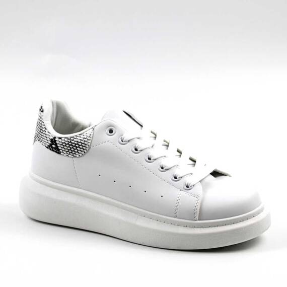 ​Sneakers de dama, cu talpa supradimensionata  8538-WHITE/SNAKE, Culoare (12): Multicolor, Marime (12): 41 - - Roveli