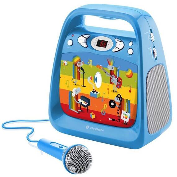 CD player cu Bluetooth si functie karaoke GoGEN DECKO, USB, MP3, Microfon, Albastru - - Roveli