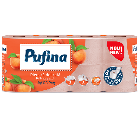 ​Hârtie igienica PUFINA COLOR Piersica 3 straturi - - Roveli