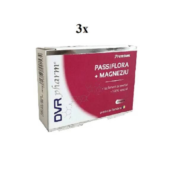 Pachet Passiflora + Magneziu Blister 40 capsule + 20 capsule DVR Pharm - - Roveli