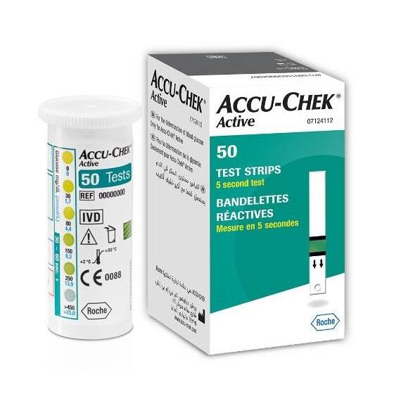 Teste glicemie Accu-Chek Active, 50 bucati, Roche - - Roveli
