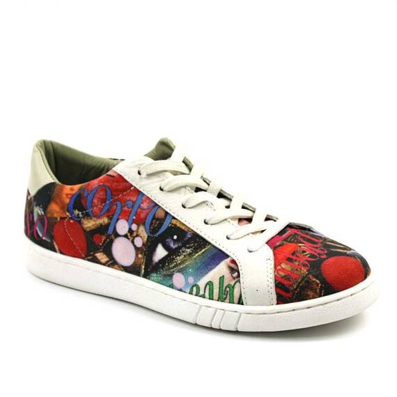 ​Pantofi casual de dama , usori si comozi ,cu talapa cusuta 7032-ALB/MULTICOLOR, Culoare (12): Multicolor, Marime (12): 39 - - Roveli
