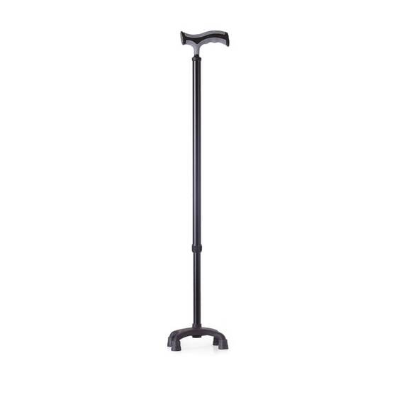 Baston reglabil din aluminiu cu pufar baza in patru puncte, negru - RP192 - - Roveli