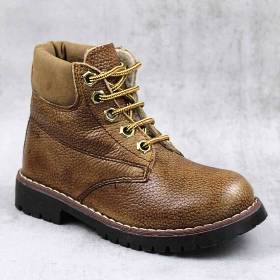 Bocanci imblaniti ,  pentru copii , din piele naturala   3129-MARO/2348/17, Culoare (12): Maro, Marime (12): 31 - - Roveli