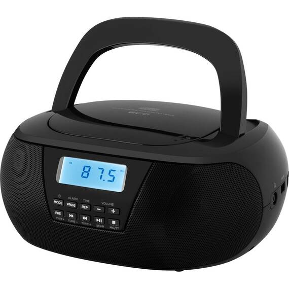 Radio CD Player ECG CDR 550, 2 x 1.5 W RMS, tuner FM cu memorie 40 de posturi,USB, negru - - Roveli