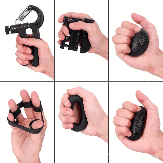 Set 5in1, Flexor Grip maini reglabil 5-60 kg, ajustabil, portabil, pentru intarirea fortei mainilor - 7- Roveli