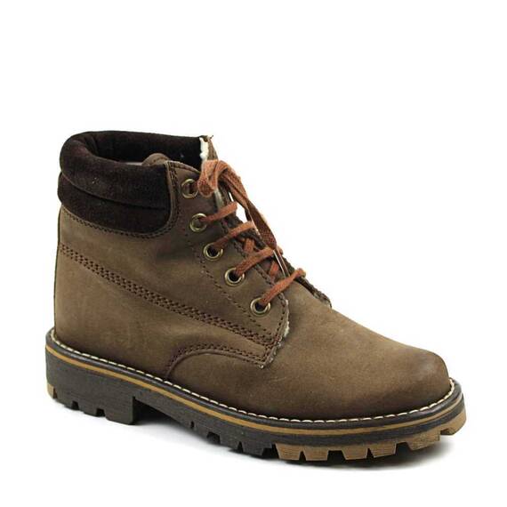 Bocanci imblaniti pentru copii , din piele naturala , nubuck  2348-MARO/40, Culoare (12): Maro, Marime (12): 32 - - Roveli