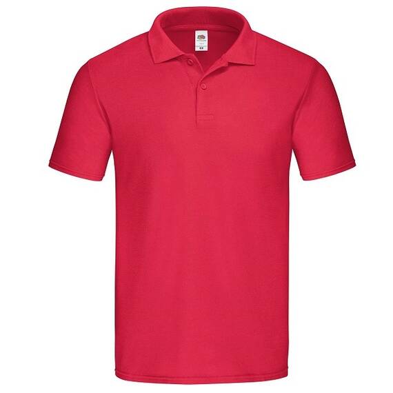 Tricou Bumbac Original Polo Fruit of the Loom - Rosu 185gr, Marime (217): S, Culoare (217): Rosu - - Roveli