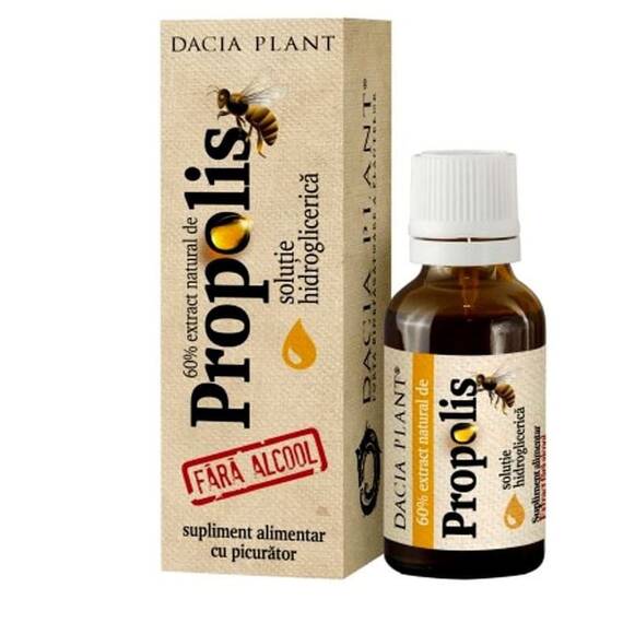 Propolis tinctura fara alcool cu picurator Dacia Plant - - Roveli