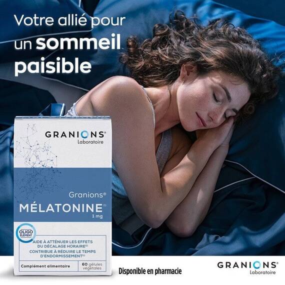 Melatonina 1mg, 60 capsule vegetale- Granions Franta - 3- Roveli