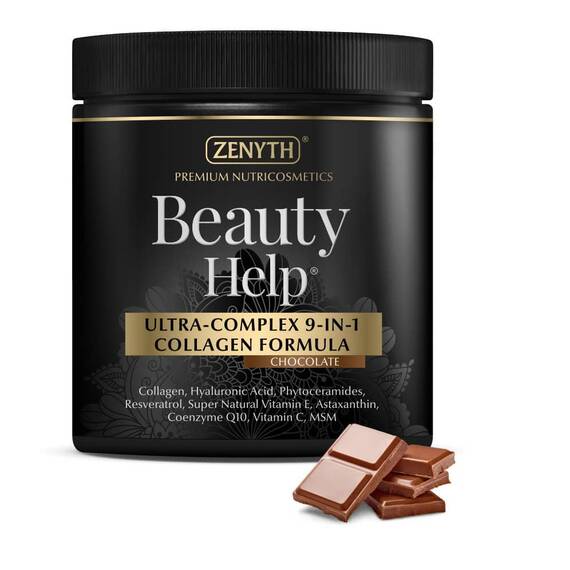 Ultra-Complex 9-in-1 Collagen Formula cu aroma de ciocolata Beauty Help, 300 g, Zenyth - - Roveli