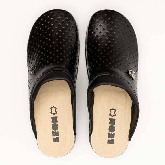 Saboti medicali, unisex, din piele, negru, Leon PU100, Marime (217): 38 - 5- Roveli