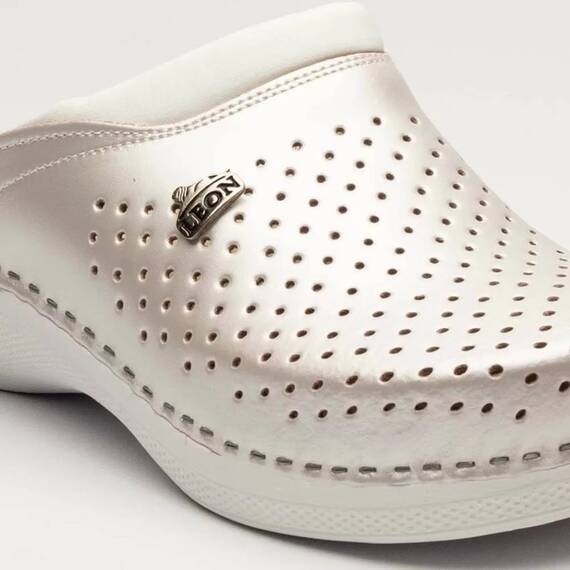 Saboti medicali, unisex, din piele, alb perlat, Leon PU100, Marime (217): 41 - 5- Roveli
