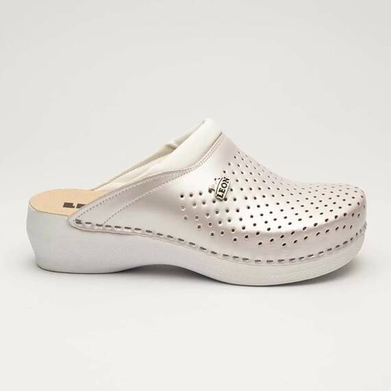 Saboti medicali, unisex, din piele, alb perlat, Leon PU100, Marime (217): 42 - 3- Roveli