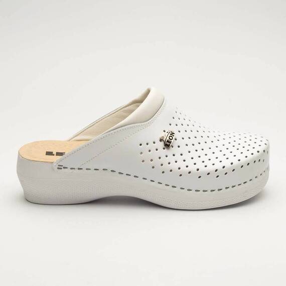 Saboti medicali, unisex, din piele, alb, Leon PU100, Marime (217): 44 - 3- Roveli