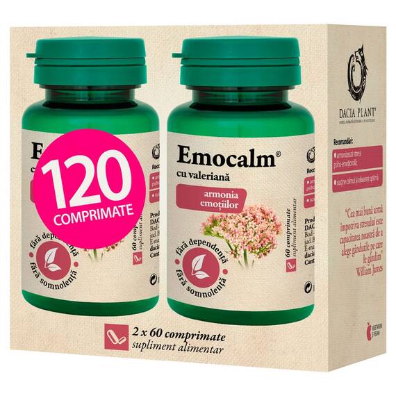 Emocalm cu valeriana, 120 comprimate, Dacia Plant - - Roveli