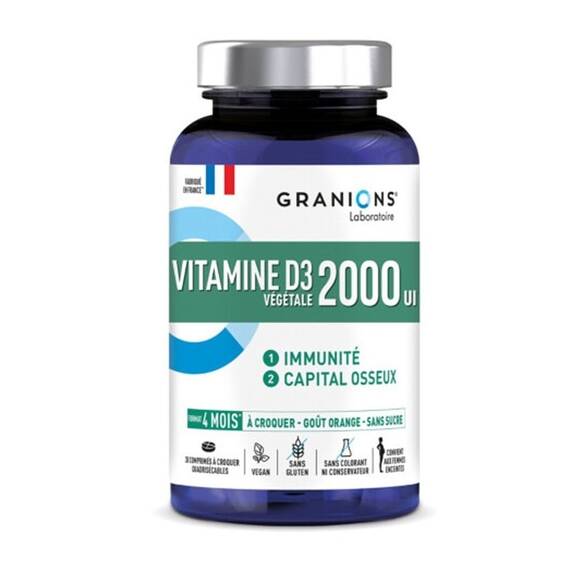 LGN Vitamine D3 2000 UI masticabila 30 comprimate - Granions Franta - - Roveli