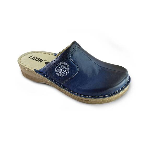 Saboti medicali, de dama, din piele, bleumarin, Leon 360 - - Roveli
