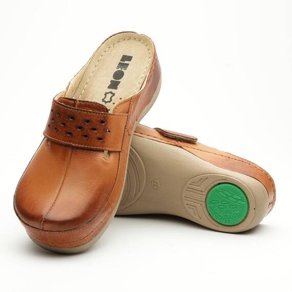 Saboti medicali, de dama, din piele, maro, Leon 902 - 4- Roveli