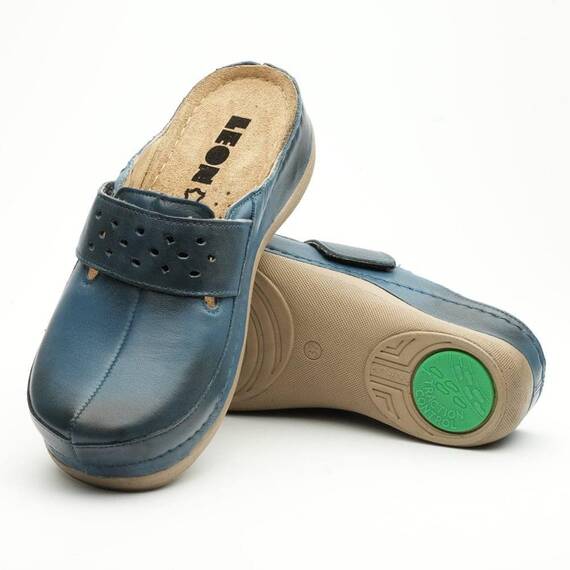 Saboti medicali, de dama, din piele, bleumarin, Leon 902 - 4- Roveli